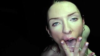 Amateur Celestina Swallows Gloryhole Cumshot Tongue Out!
