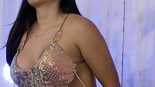 petite colombian latina vero flashes her curvy tits and ass in public casting