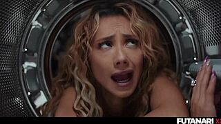 trans shemale helps woman stuck in washer