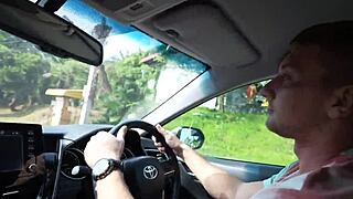 intense car deepthroat blowjob risky pov titjob cumshot trailer