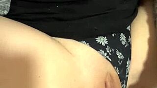 Milf stuffs cucumber deep in pussy for massive squirting explosion
