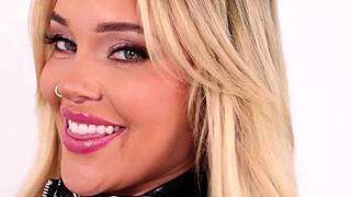perfect blonde faces intense action in hardx scene