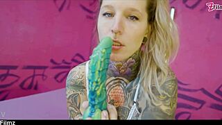 tattooed goth punk deepthroats big dick dp anal gape atm toys