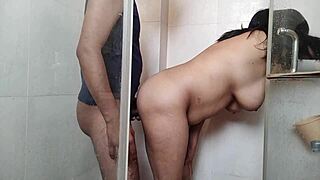 hot morning bathroom fuck on saheli before breakfast cumshot