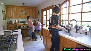 Old Man Bangs Daring Stripper While Cooking Spaghetti!