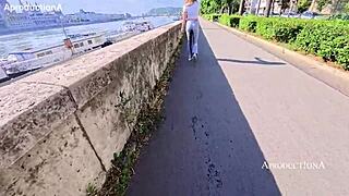 Public wetting adventures from streets to home toilet thrills