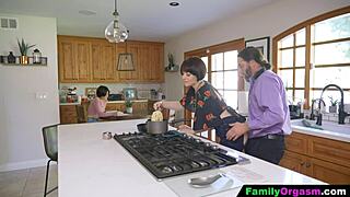Old Man Bangs Daring Stripper While Cooking Spaghetti!