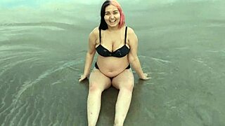 belle belinha the cute pregnant african teen sensually shows off her belly on the beach