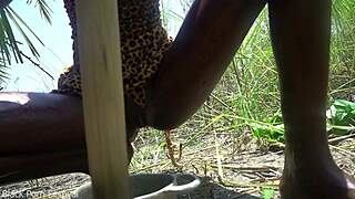 jungle women use skinny ebony man as sex toy
