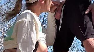Caught wife fucking monster cock in forest woods!