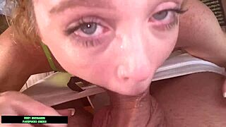 Nikole's sloppy facefuck escalates to rough pool table pounding