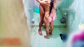 Hot Desi babe gets pounded doggystyle in bathroom quickie