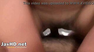 horny asian strips nude for dirty jav