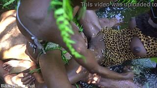 jungle women use skinny ebony man as sex toy