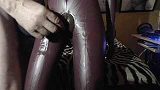 mature guy inflates fucks new realistic sex doll closeup