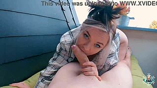 chubby wife deepthroats huge cock on balcony neighbors watching??