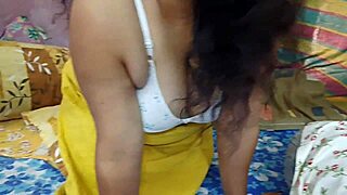 Chubby Indian wife moans riding boyfriend's thick cock