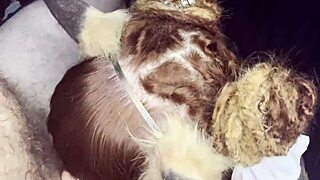 Monster Cock Gags Cute Cat Maid Throat!