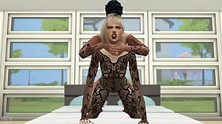 Sexy lingerie girl bent over rough doggystyle in game