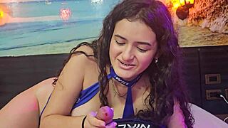 Skinny Latina's Big Tits Masturbation Leads to Explosive Orgasm