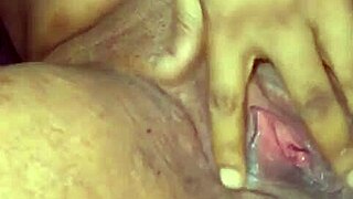 her soaked pussy spreads wide with that huge throbbing clit