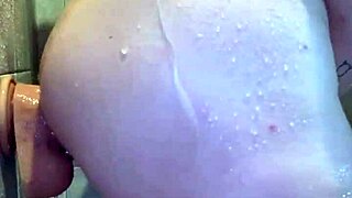 PeterWolfe Stretches with Huge Pierced Dildo in Shower