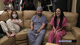 blaire celeste's pierced nipples shaved pussy gaped in yearly physical