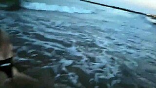 blonde flashes tits sucks cock publicly on sunny beach 🌞🍆💋