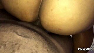 Amateur ebony bbw rides monster bbc cowgirl in homemade clip 😈🍫