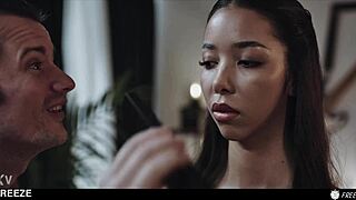 frozen time fun: ebony slut lia lin facefucked hard 😈💦
