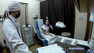 blaire celeste's pierced nipples shaved pussy gaped in yearly physical