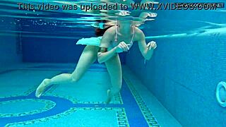 brunette babe lizi vogue's tight pussy pool underwater tease