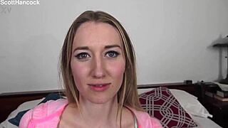 riley reynolds cute blonde coed pov blowjob huge messy facial