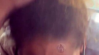 lightskin ebony slut blows by window 💦 cum facial 😈