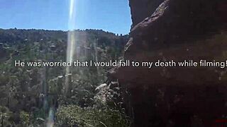 she sucks him off and swallows cum on public hiking trail