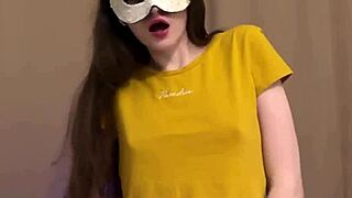 i can't stop watching juliaveil's sexy tiktok dances teasing small tits in fishnets miniskirt panties