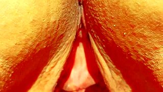 Mature cougar flashes huge meaty gaping shaved pussy