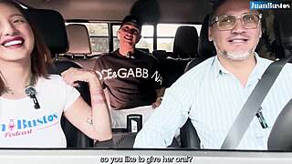 busty khloe rides juan bustos monster cock cowgirl in car till creampie pussy fill