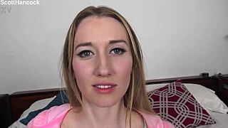 riley reynolds cute blonde coed pov blowjob huge messy facial