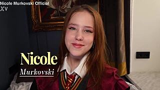 Redhead slut unleashes hogwarts' dirtiest cumshot spells!