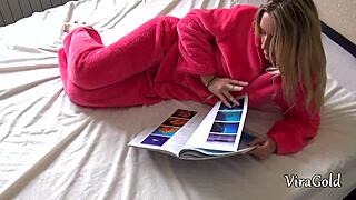 Jessi Gold wakes up to a good morning fuck, ending with cum dripping on her narrow ass.