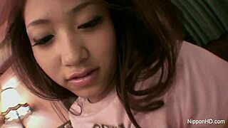 japanese teen gives pov blowjob with facial cumshot finish