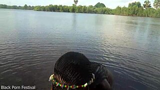 I spot this hot skinny african girl naked hunting dick outdoors