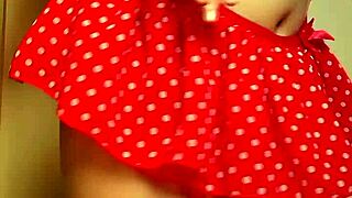 Sexy latina housewife dances in thong anal plug then vibrates pussy