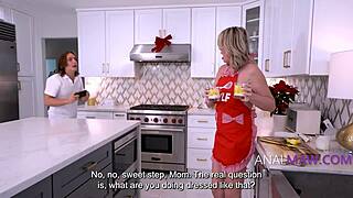 StepMom Addyson James Takes Anal Pain From Son's Huge Cock In Kitchen