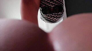arab muslim hijab babe shoves huge penis deep into her tight ass