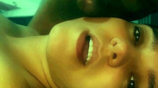 Hot milf poses, sucks cock, licks balls and takes facial cumshot