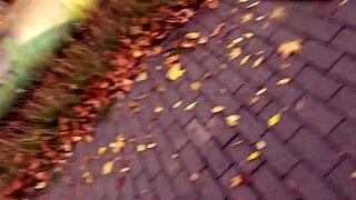 Crazy exhibitionist drives naked at daytime and fucks guy