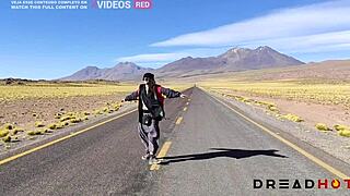 couple shoots wild outdoor blowjob and fuck in atacama desert