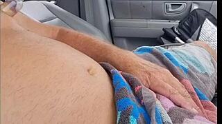 Old Lady Peeks At My Cock While I Wank In The Car!